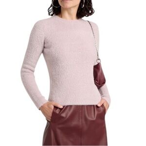 NWT VINCE Brushed Knitted Sweater with Tinsel in Lilac Size S